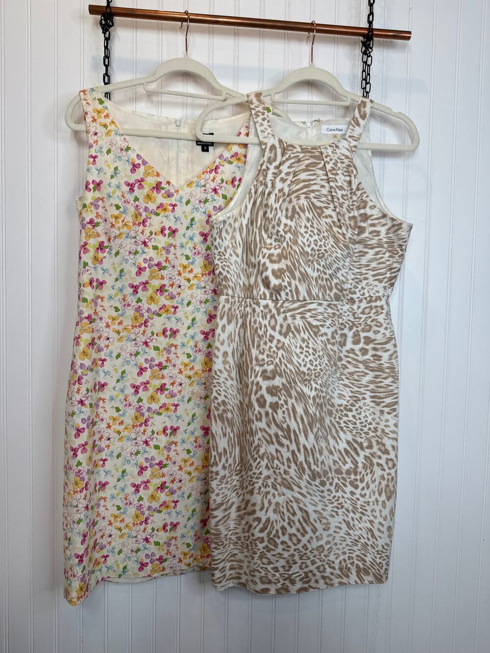 Calvin Klein Leopard Print Bodycon Dress & New Frontier Floral Dress Bundle Sz 8